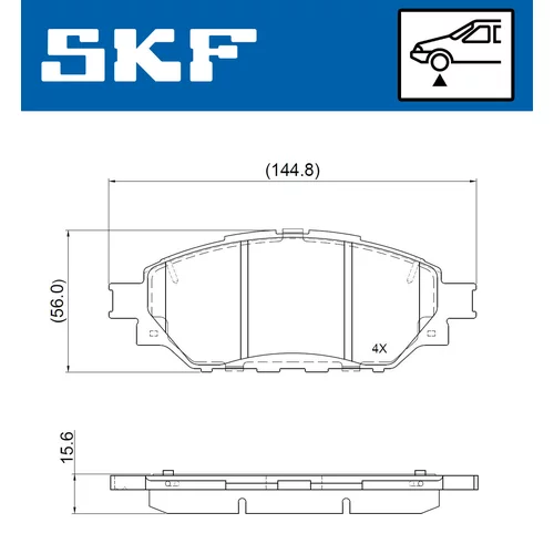 Sada brzdových platničiek kotúčovej brzdy VKBP 80976 /SKF/ - obr. 1