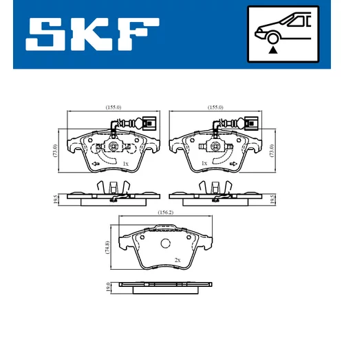 Sada brzdových platničiek kotúčovej brzdy VKBP 81041 E /SKF/ - obr. 1
