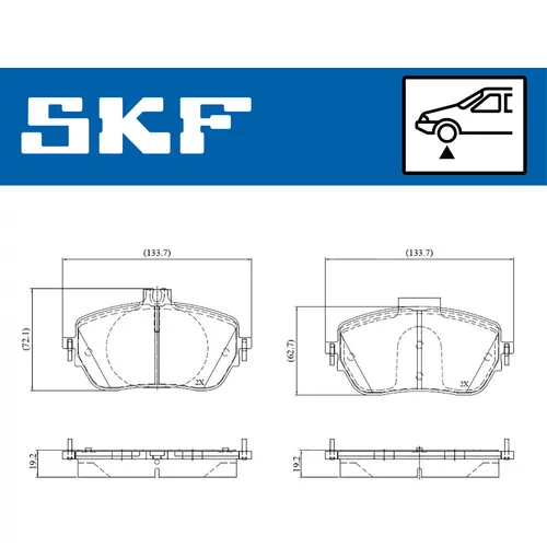 Sada brzdových platničiek kotúčovej brzdy VKBP 81302 /SKF/ - obr. 1