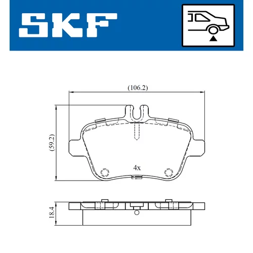 Sada brzdových platničiek kotúčovej brzdy VKBP 90056 /SKF/ - obr. 6