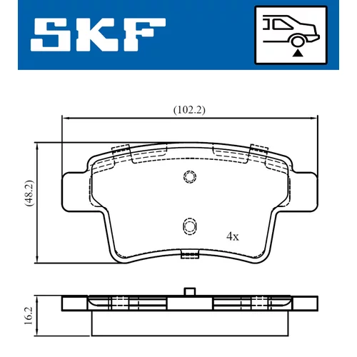 Sada brzdových platničiek kotúčovej brzdy VKBP 90088 /SKF/ - obr. 1