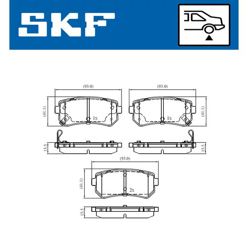 Sada brzdových platničiek kotúčovej brzdy VKBP 90139 A /SKF/ - obr. 1