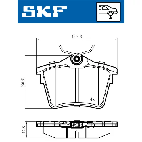 Sada brzdových platničiek kotúčovej brzdy VKBP 90186 /SKF/ - obr. 1