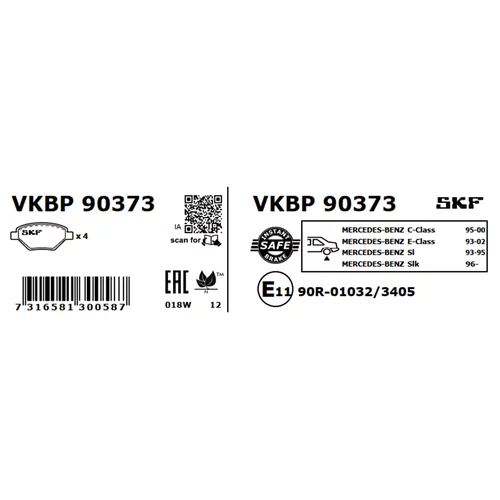 Sada brzdových platničiek kotúčovej brzdy VKBP 90373 /SKF/ - obr. 7
