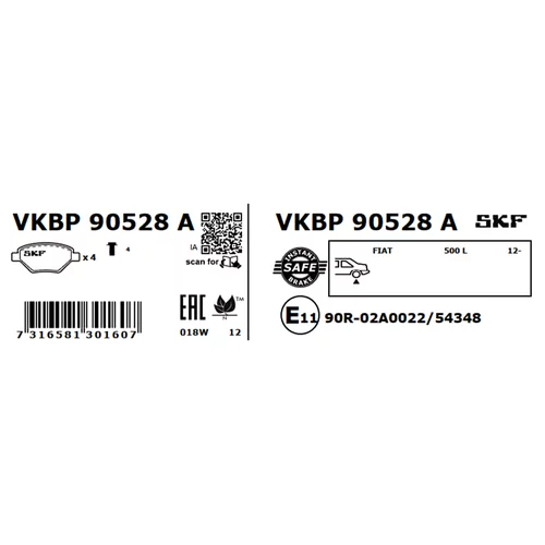 Sada brzdových platničiek kotúčovej brzdy VKBP 90528 A /SKF/ - obr. 2