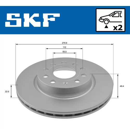 Brzdový kotúč VKBD 80012 V2 /SKF/ - obr. 1