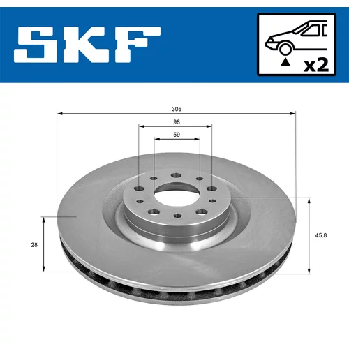 Brzdový kotúč VKBD 80317 V2 /SKF/ - obr. 1