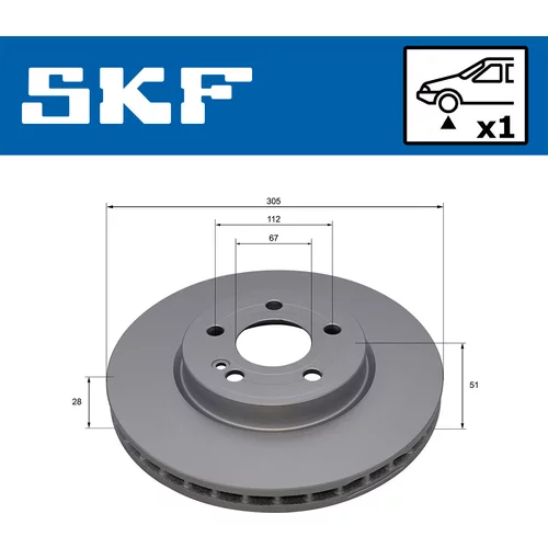 Brzdový kotúč SKF VKBD 81382 V1