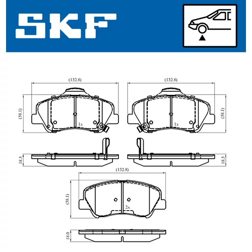 Sada brzdových platničiek kotúčovej brzdy VKBP 80268 A /SKF/ - obr. 1