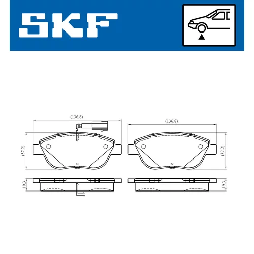 Sada brzdových platničiek kotúčovej brzdy VKBP 80408 E /SKF/ - obr. 1