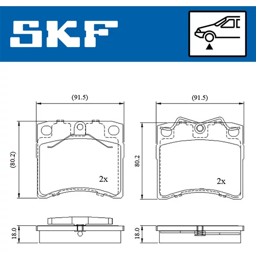 Sada brzdových platničiek kotúčovej brzdy VKBP 80536 /SKF/ - obr. 1