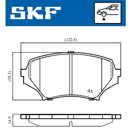 Sada brzdových platničiek kotúčovej brzdy VKBP 80592 A /SKF/ - obr. 1