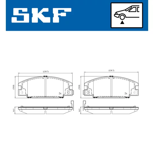 Sada brzdových platničiek kotúčovej brzdy VKBP 80862 A /SKF/ - obr. 1