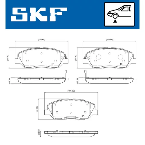 Sada brzdových platničiek kotúčovej brzdy VKBP 81093 A /SKF/ - obr. 1