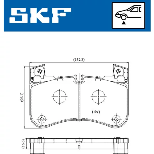 Sada brzdových platničiek kotúčovej brzdy SKF VKBP 81398