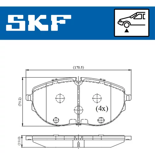 Sada brzdových platničiek kotúčovej brzdy VKBP 81423 E /SKF/ - obr. 1