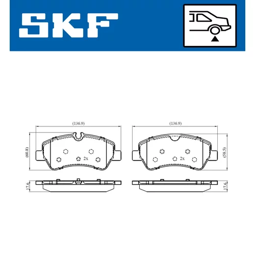 Sada brzdových platničiek kotúčovej brzdy VKBP 90102 /SKF/ - obr. 1