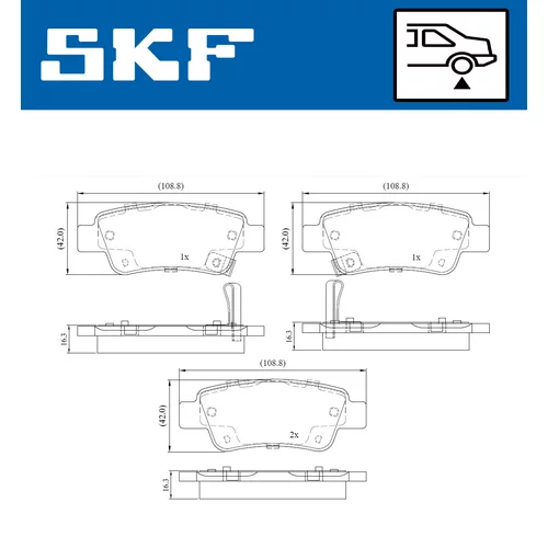 Sada brzdových platničiek kotúčovej brzdy VKBP 90623 A /SKF/ - obr. 1