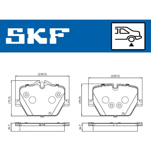 Sada brzdových platničiek kotúčovej brzdy VKBP 91401 /SKF/ - obr. 1