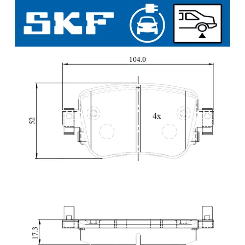 Sada brzdových platničiek kotúčovej brzdy VKBP 95008 EV /SKF/ - obr. 1