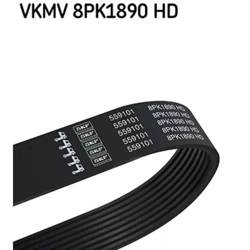 Ozubený klinový remeň SKF VKMV 8PK1890 HD