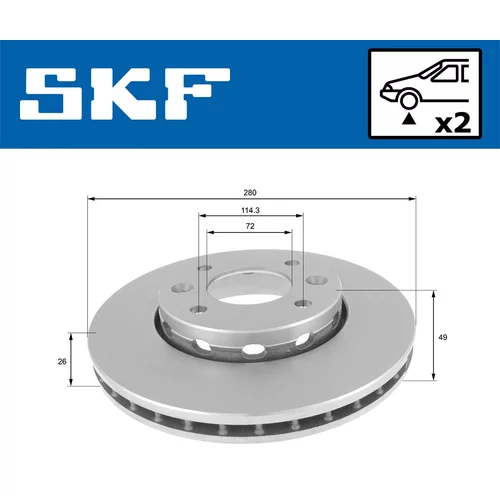 Brzdový kotúč VKBD 80387 V2 /SKF/ - obr. 1