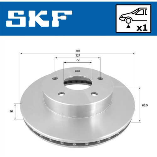 Brzdový kotúč VKBD 80727 V1 /SKF/ - obr. 1