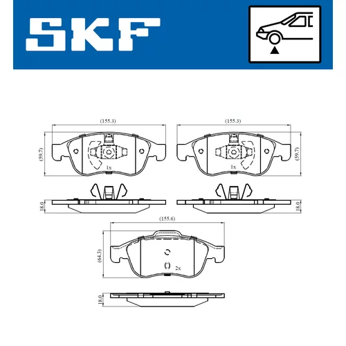 Sada brzdových platničiek kotúčovej brzdy VKBP 80015 /SKF/ - obr. 4