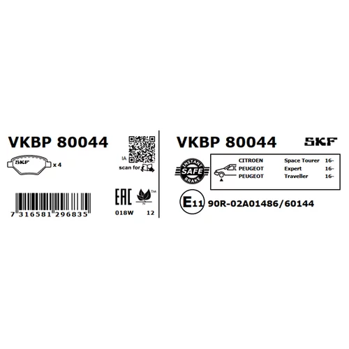 Sada brzdových platničiek kotúčovej brzdy VKBP 80044 /SKF/ - obr. 5