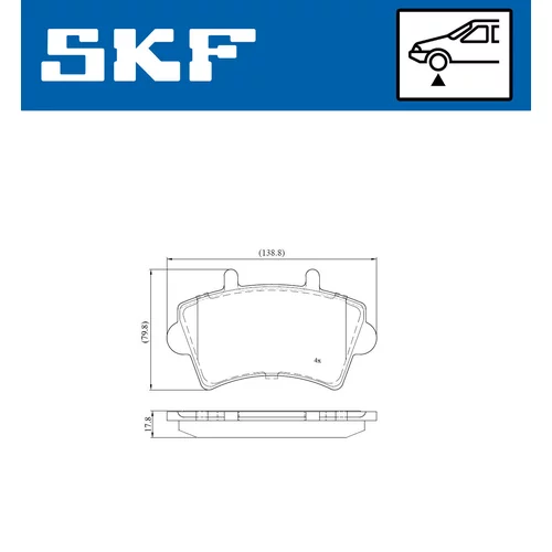 Sada brzdových platničiek kotúčovej brzdy VKBP 80084 /SKF/ - obr. 1