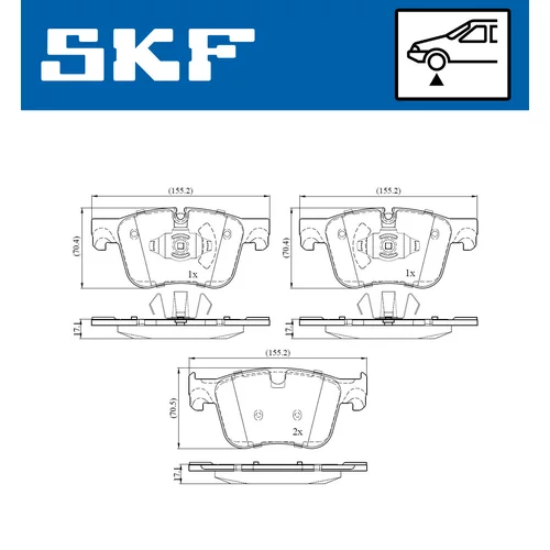 Sada brzdových platničiek kotúčovej brzdy VKBP 80085 /SKF/ - obr. 1