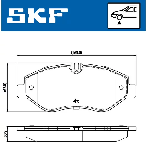 Sada brzdových platničiek kotúčovej brzdy VKBP 80089 /SKF/ - obr. 1