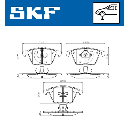 Sada brzdových platničiek kotúčovej brzdy VKBP 80272 /SKF/ - obr. 1