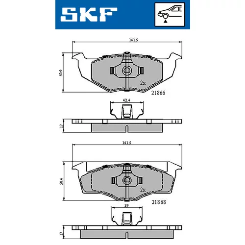 Sada brzdových platničiek kotúčovej brzdy VKBP 80278 /SKF/ - obr. 1