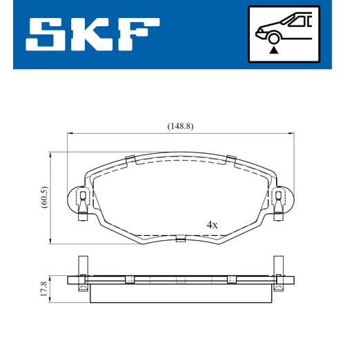 Sada brzdových platničiek kotúčovej brzdy VKBP 80390 /SKF/ - obr. 1