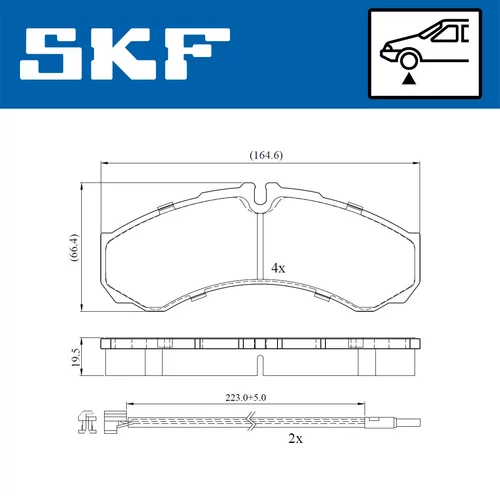 Sada brzdových platničiek kotúčovej brzdy VKBP 80422 E /SKF/ - obr. 1