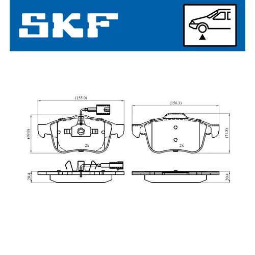 Sada brzdových platničiek kotúčovej brzdy VKBP 80487 E /SKF/ - obr. 1