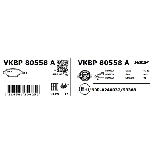 Sada brzdových platničiek kotúčovej brzdy VKBP 80558 A /SKF/ - obr. 2