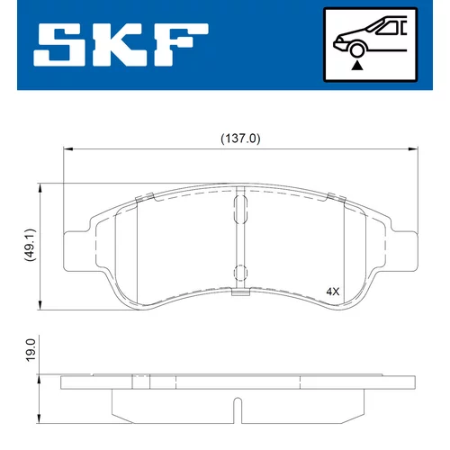Sada brzdových platničiek kotúčovej brzdy VKBP 80648 /SKF/ - obr. 1