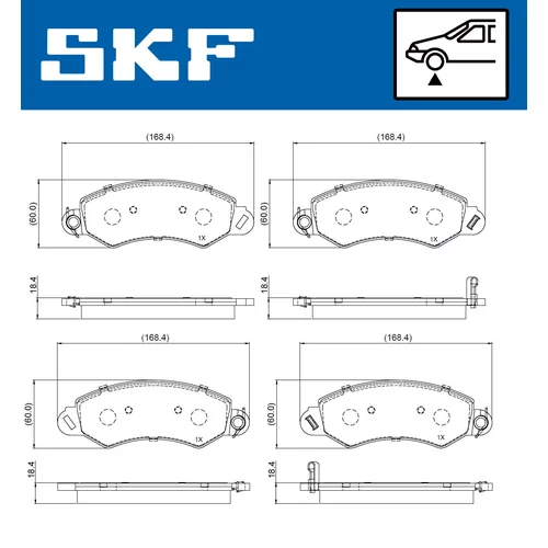 Sada brzdových platničiek kotúčovej brzdy VKBP 80807 A /SKF/ - obr. 1