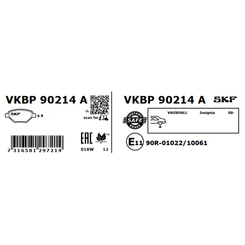 Sada brzdových platničiek kotúčovej brzdy VKBP 90214 A /SKF/ - obr. 2
