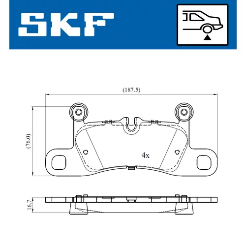 Sada brzdových platničiek kotúčovej brzdy VKBP 90297 /SKF/ - obr. 1