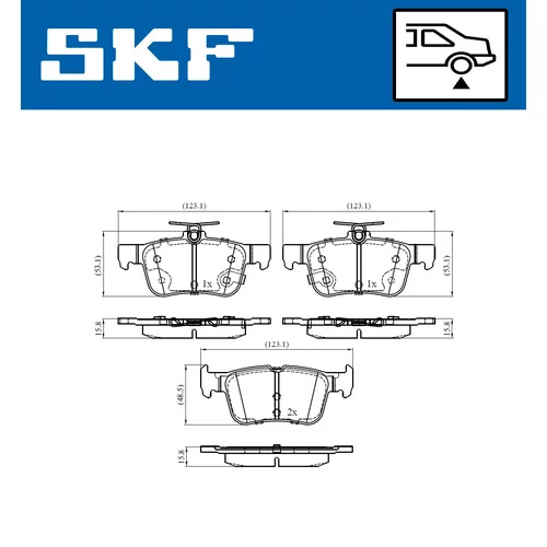 Sada brzdových platničiek kotúčovej brzdy VKBP 90371 A /SKF/ - obr. 6