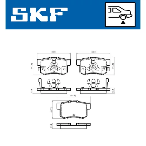 Sada brzdových platničiek kotúčovej brzdy VKBP 90397 A /SKF/ - obr. 1