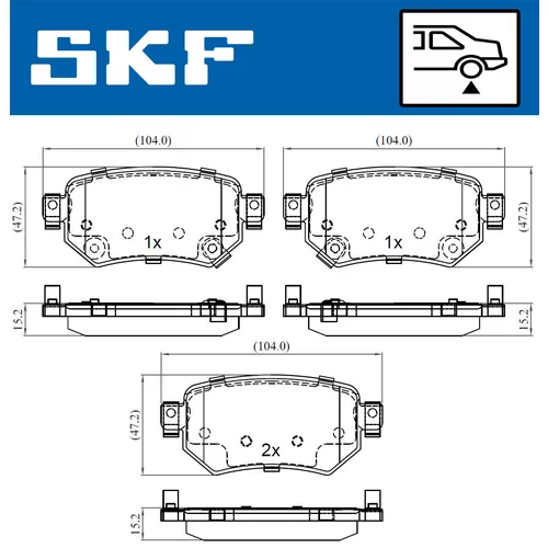 Sada brzdových platničiek kotúčovej brzdy VKBP 90497 A /SKF/ - obr. 1
