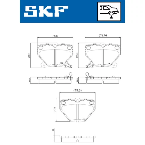 Sada brzdových platničiek kotúčovej brzdy VKBP 90559 A /SKF/ - obr. 1