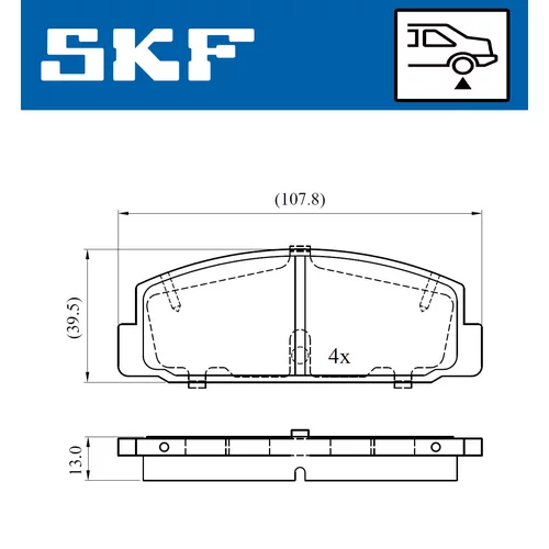 Sada brzdových platničiek kotúčovej brzdy VKBP 90587 /SKF/ - obr. 1