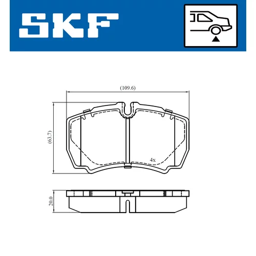 Sada brzdových platničiek kotúčovej brzdy VKBP 90649 /SKF/ - obr. 1
