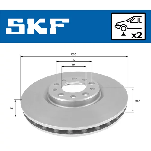 Brzdový kotúč VKBD 80110 V2 /SKF/ - obr. 1