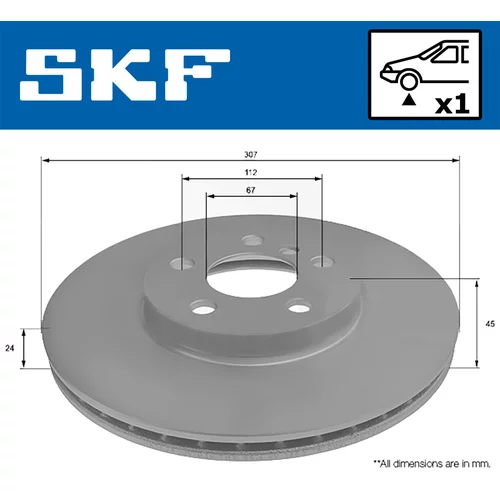 Brzdový kotúč VKBD 80304 V1 /SKF/ - obr. 1